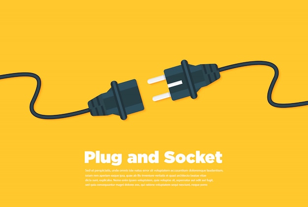 Vector get connected plug and socket flat icon