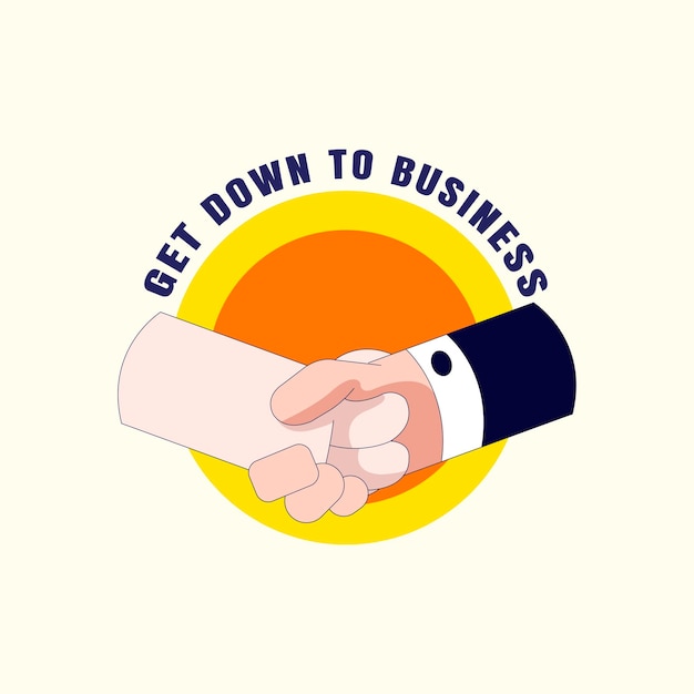 Vector get down to business badge vector