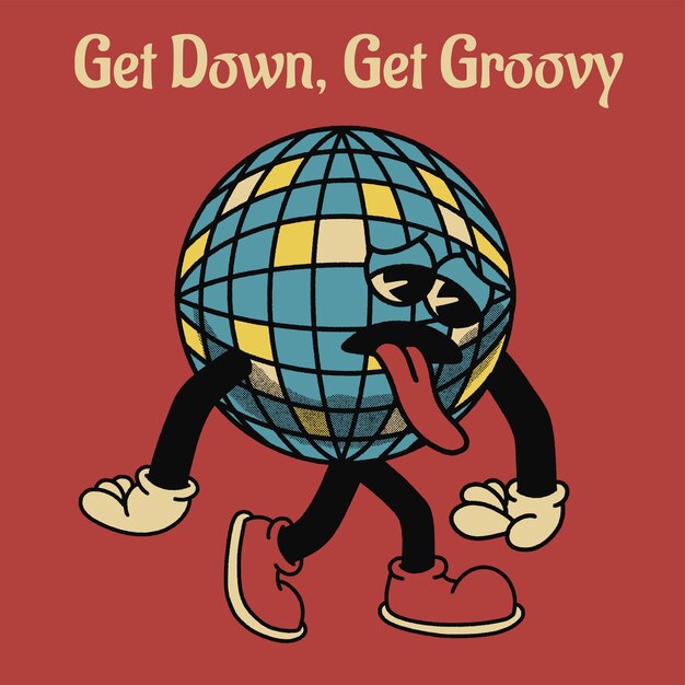 Disco Groovy 캐릭터 디자인으로 Groovy를 얻으십시오.