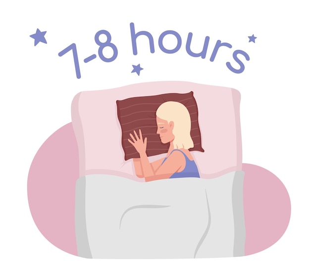 Get enough sleep 2D vector isolated illustration