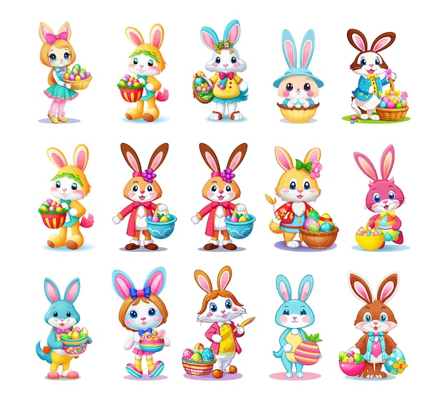 Get festive with our Easter bunny eggs vector art An adora design for your holiday projects