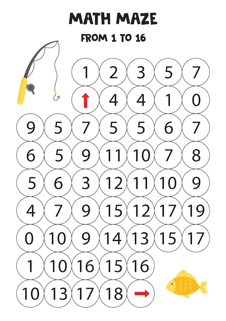 Get fishing rod to the fish by counting to 16