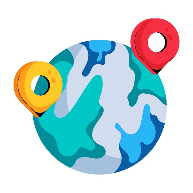 Get a flat icon of global tracking