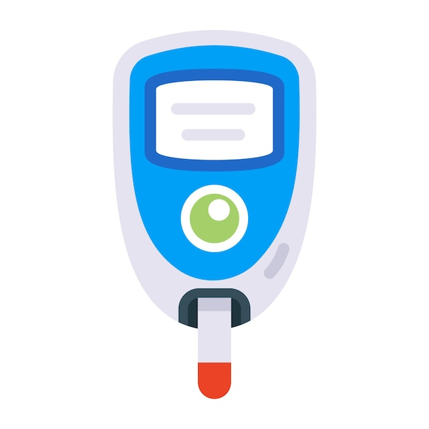 Vector get a flat icon of glucose meter