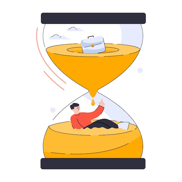 Get a flat illustration of sand clock