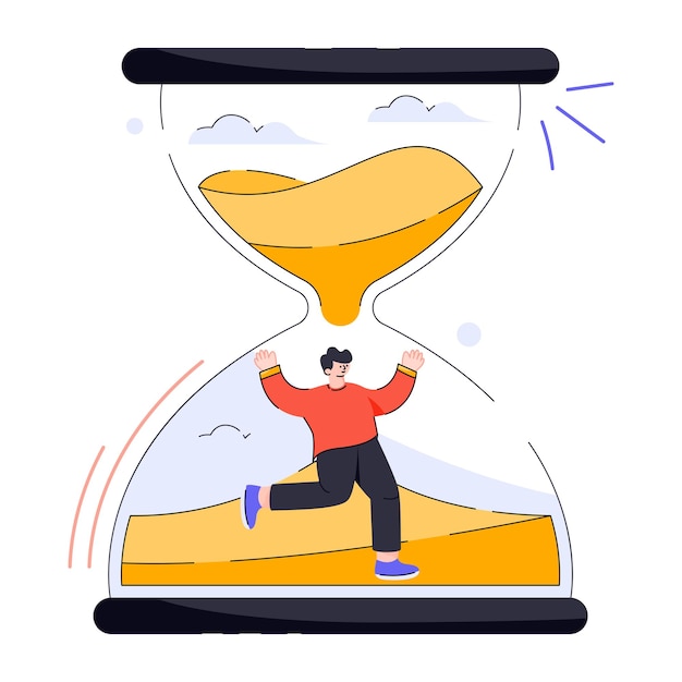 Premium Vector | Get a flat illustration of sand clock