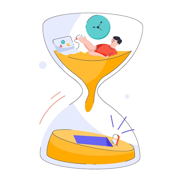 Get a flat illustration of sand clock