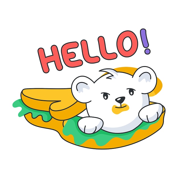 Get flat sticker of bear sandwich