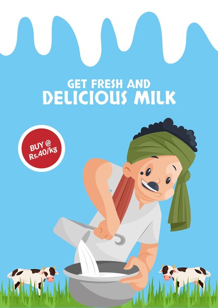 Get fresh and delicious milk flyer design template