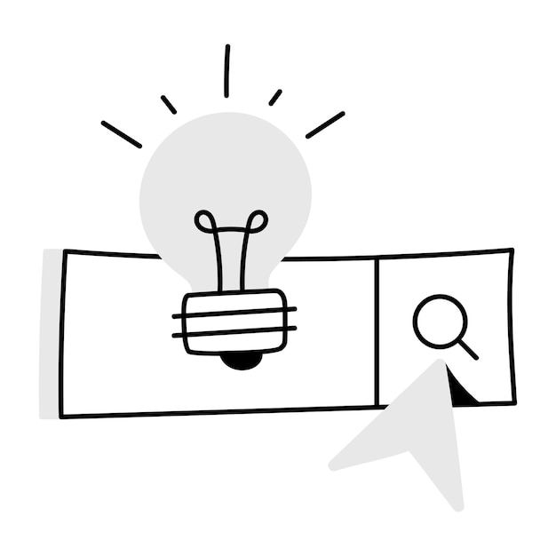 Get hand drawn icon of creative search