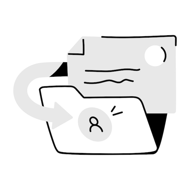 Vector get hand drawn icon of personal folder