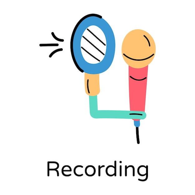 Get a hand drawn icon of recording