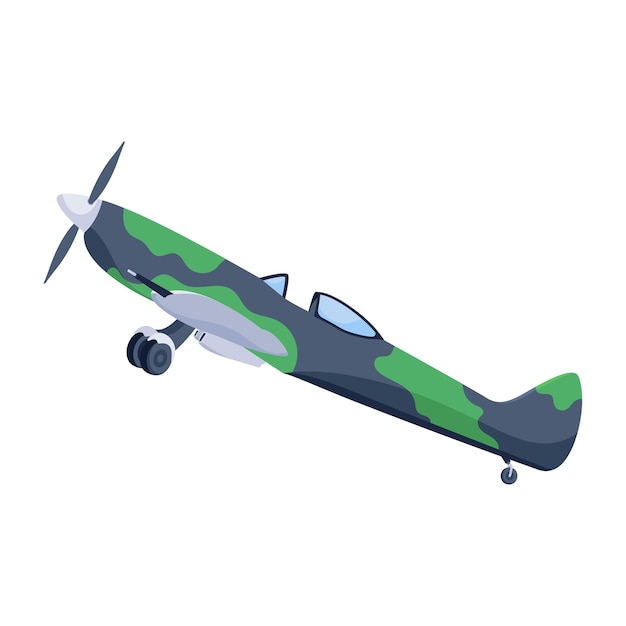 Get a isometric icon of antique aircraft