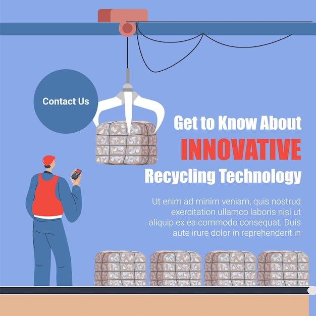 Get to know innovative recycling technology vector