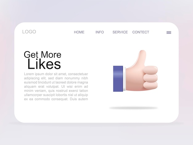 Vector get more likes landing page