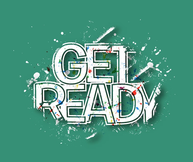 Vector get ready text design, vector design element.