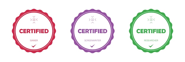 Get a set of certificates with IT professions Gamer screenwriter researcher