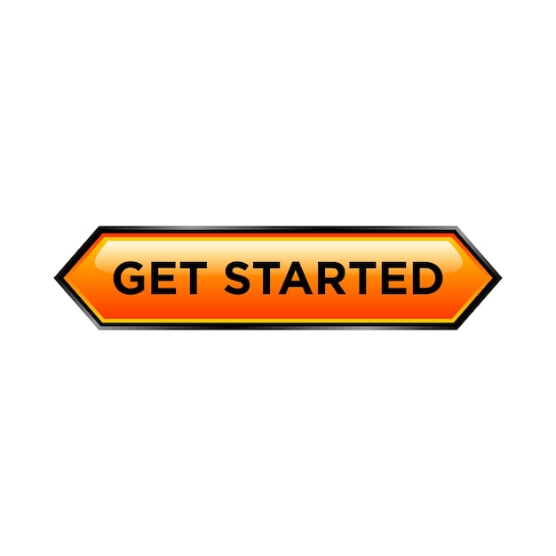 Get started button website vector template