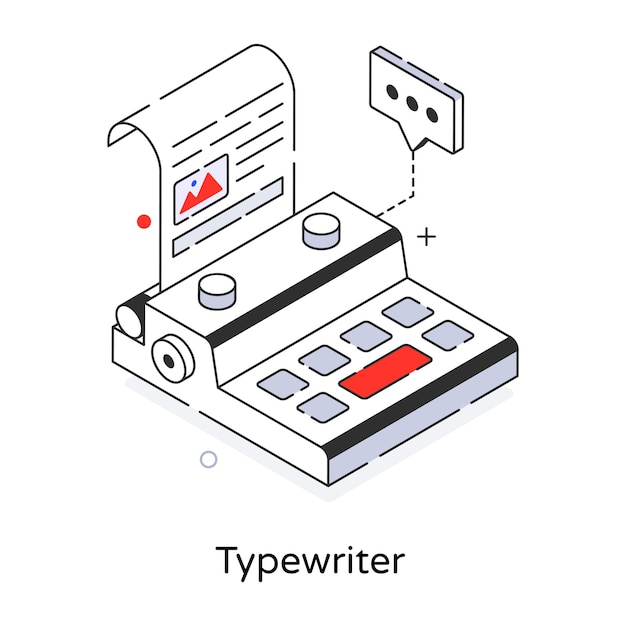 Get this amazing 3d icon of typewriter