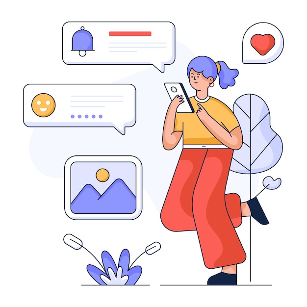 Vector get this amazing flat illustration of social platform