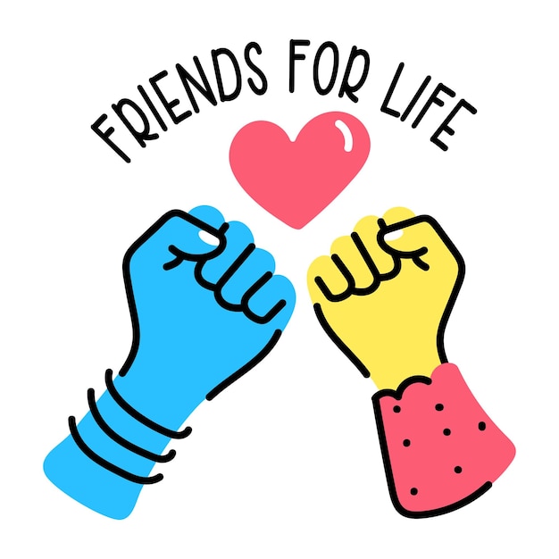 Vector get this amazing flat sticker of best friends