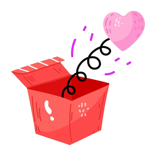 Vector get this amazing flat sticker of love box