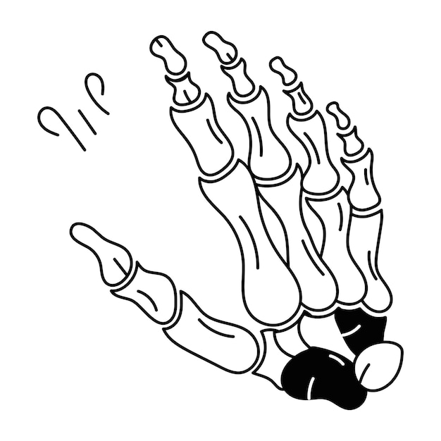 Get this doodle icon of skeleton wrist