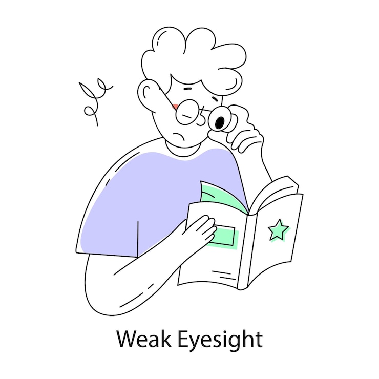 Vector get this doodle mini illustration of weak eyesight