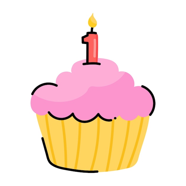 Get this doodle sticker of cupcake