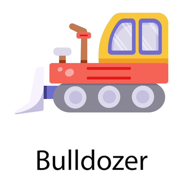 Get this flat design of bulldozer