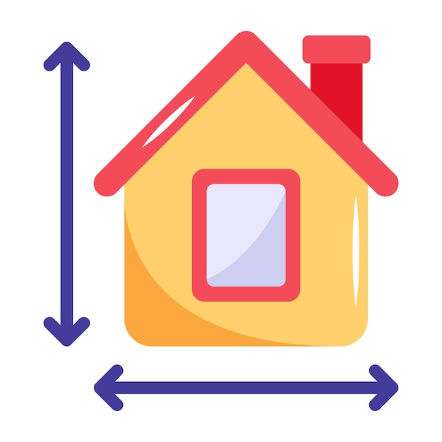 Get this flat icon of home plan