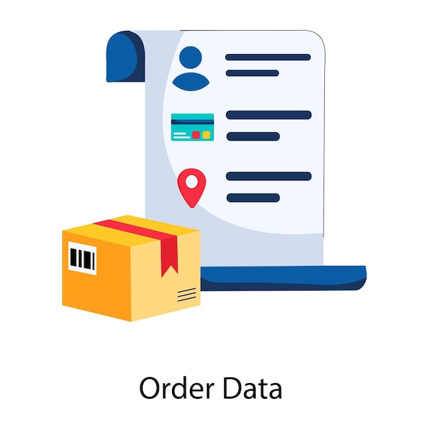 Vector get this flat icon of order data