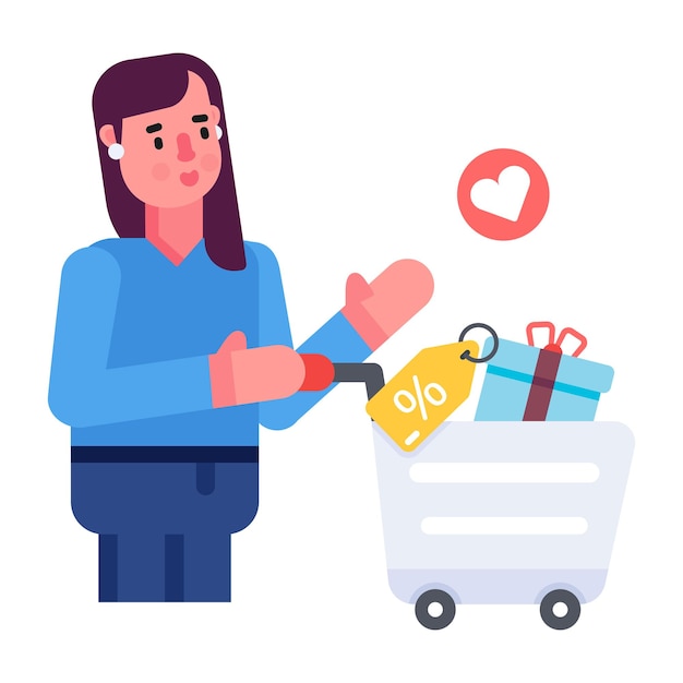 Get this flat icon of shopping discount