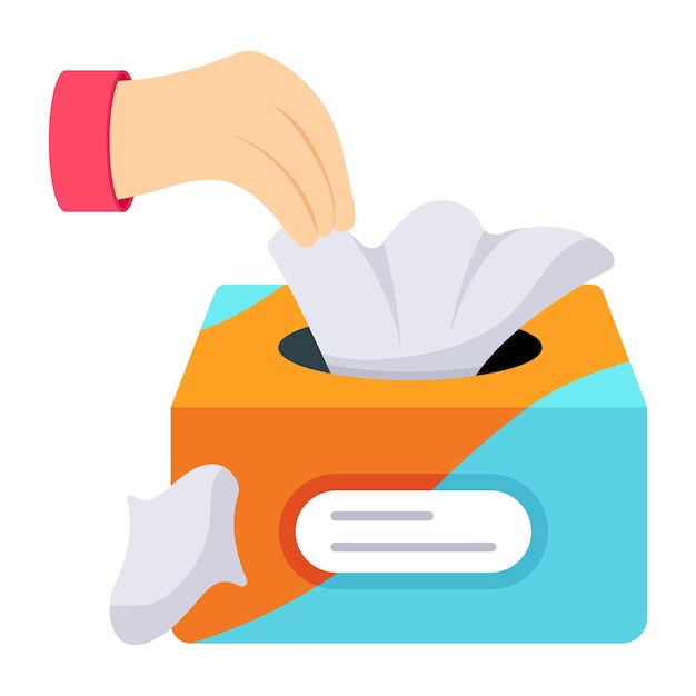 Get this flat icon of tissue box