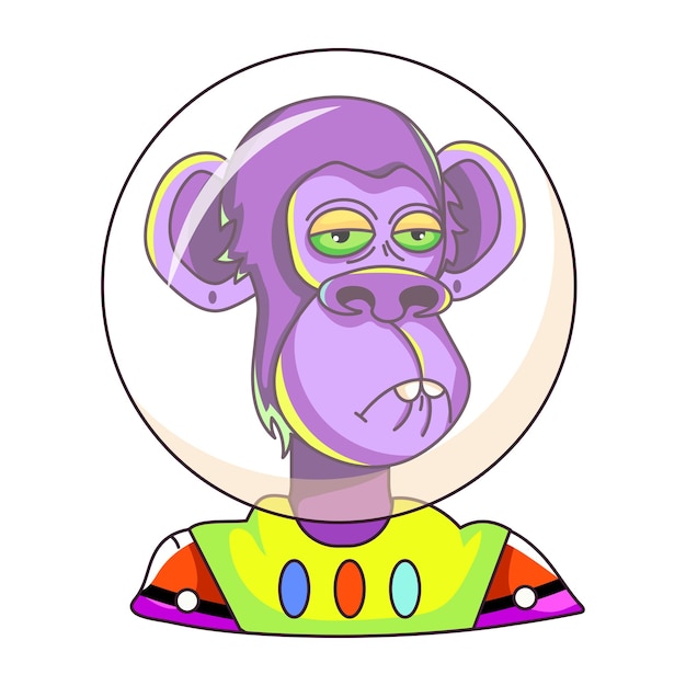 Get this flat illustration of astronaut monkey