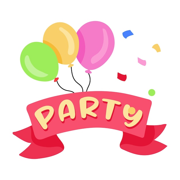 Get this flat sticker of party balloons