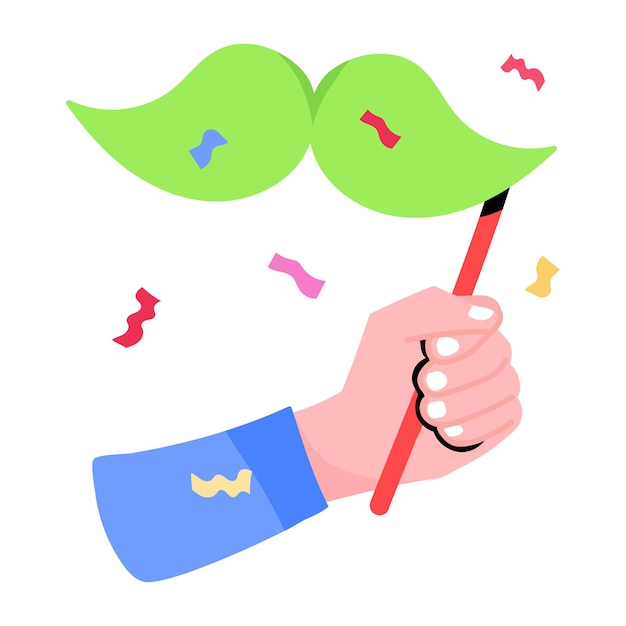 Get this flat sticker of party mustaches