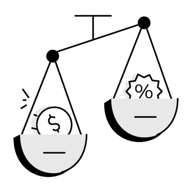 Get this hand drawn icon of tax scale