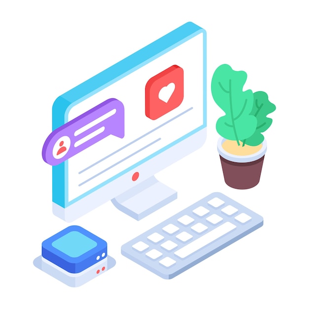 Get this isometric icon of workplace