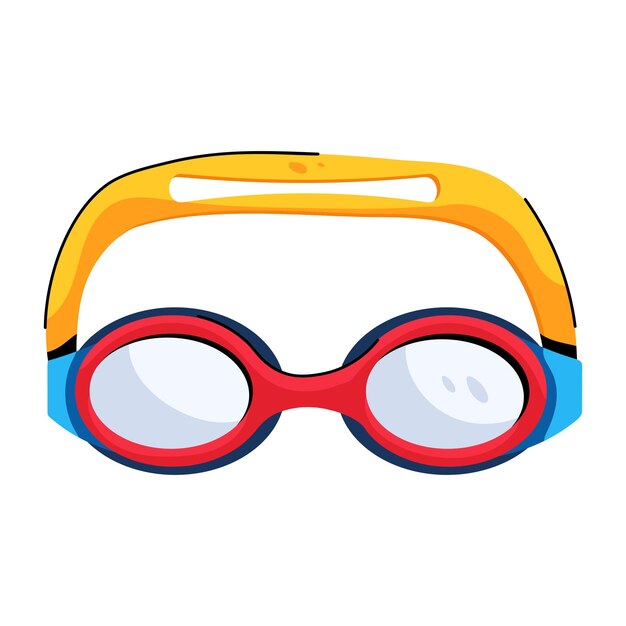 Get this trendy flat icon of swimming goggles