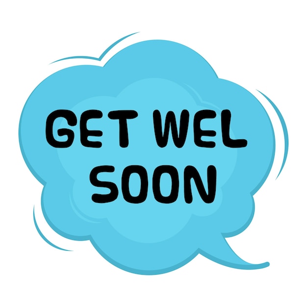 Vettore get well soon messages sticker design lettering sticker messaggi tipografici badge di chat