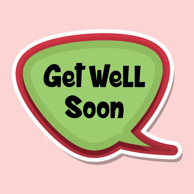 Get Well Soon Messages Sticker Ontwerp lettering sticker typografische bericht chat badge