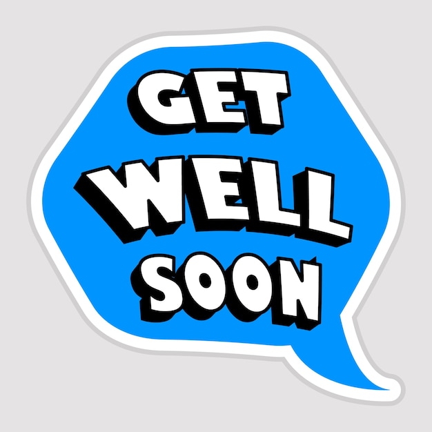 Get Well Soon Messages Sticker Ontwerp lettering sticker typografische bericht chat badge