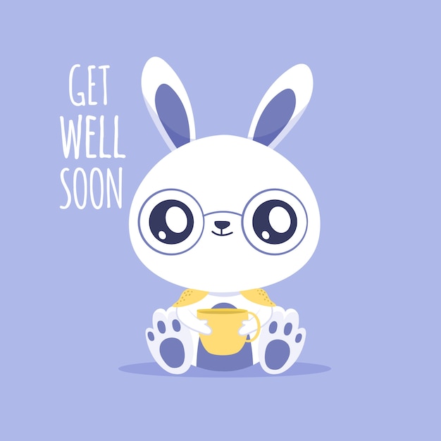 Vector get well soon motivational lettering