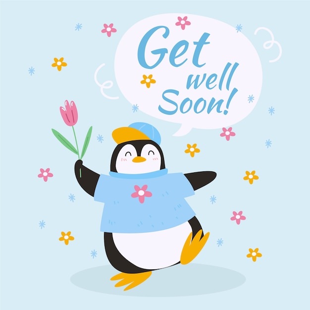 Get well soon with a cute character