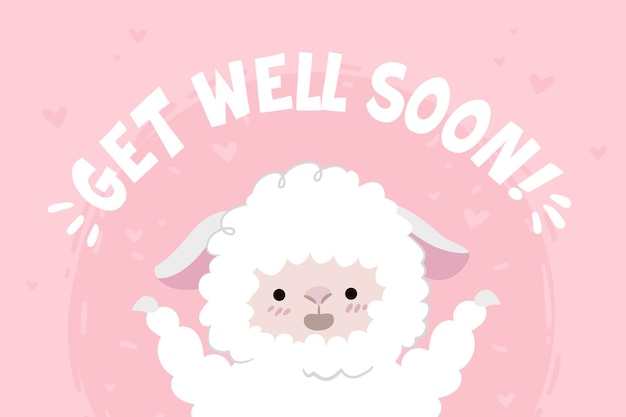 Vector get well soon with a cute character