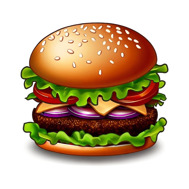 Get your appetite going with this delicious burger vector illustration Perfect for food blogs menu