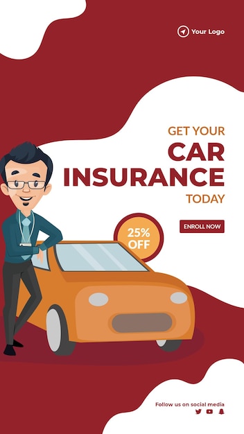 Get your car insurance today portrait template design
