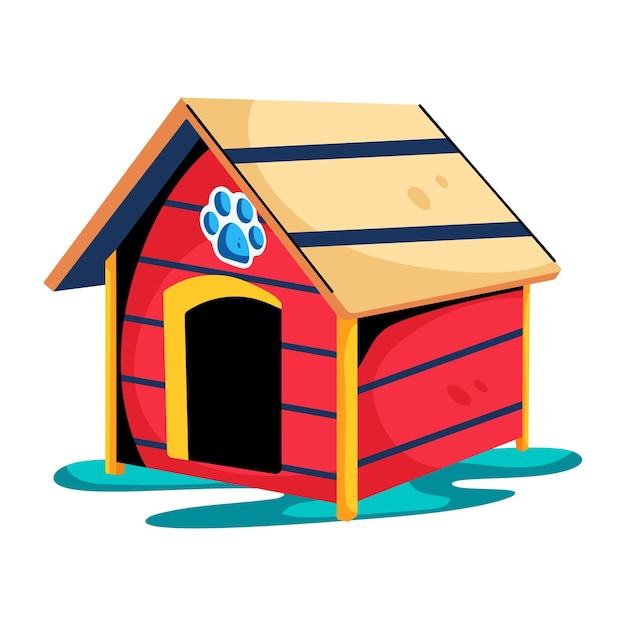 Vector get your hands on dog house flat icon