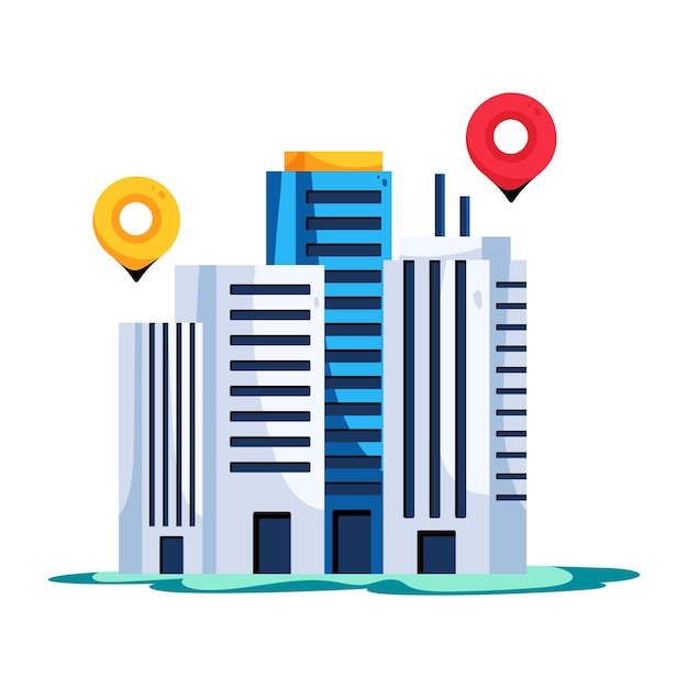 Get your hands on hotel location flat icon